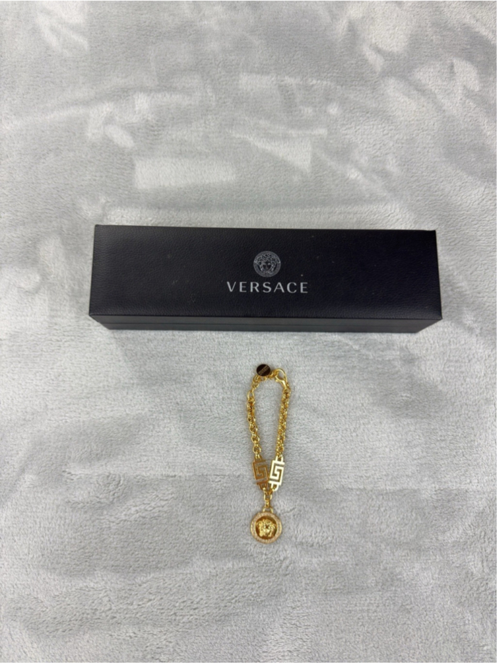 Versace La Medusa Crystal Bracelet W/Original Box Swarovski Crystals Gold/Brass